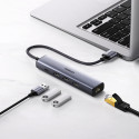 UGREEN CM475 USB hub 4v1 - šedý (USB 3.0, RJ-45, USB-C PD)
