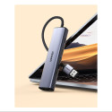 UGREEN CM475 USB hub 4v1 - šedý (USB 3.0, RJ-45, USB-C PD)