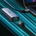 UGREEN CM475 USB hub 4v1 - šedý (USB 3.0, RJ-45, USB-C PD)