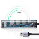 UGREEN CM475 USB hub 4v1 - šedý (USB 3.0, RJ-45, USB-C PD)
