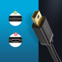 Kabel Ugreen US132 USB–mini USB 480 Mbps 3 m černý