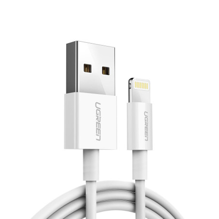 Ugreen US155 20728 kabel USB-A / Lightning MFi 1 m - bílá