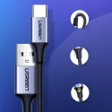 Ugreen US288 60125 kabel USB-A / USB-C QC 3.0 3A 0,5 m - šedá