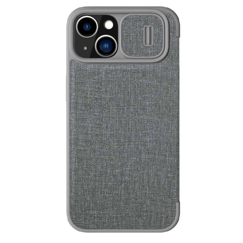 Pouzdro Nillkin QIN CLOTH PRO pro iPhone 14 Plus - šedá