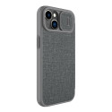 Pouzdro Nillkin QIN CLOTH PRO pro iPhone 14 Plus – šedá