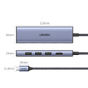 Ugreen CM511 20956A HUB 6v1 USB‑C – HDMI/USB‑A/SD/TF šedý