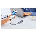 Ugreen CM511 20956A HUB 6v1 USB‑C – HDMI/USB‑A/SD/TF šedý