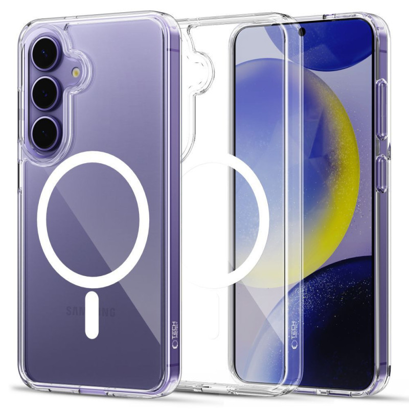 Kryt Tech-Protect FLEXAIR HYBRID MagSafe pro Galaxy S25 - čirá