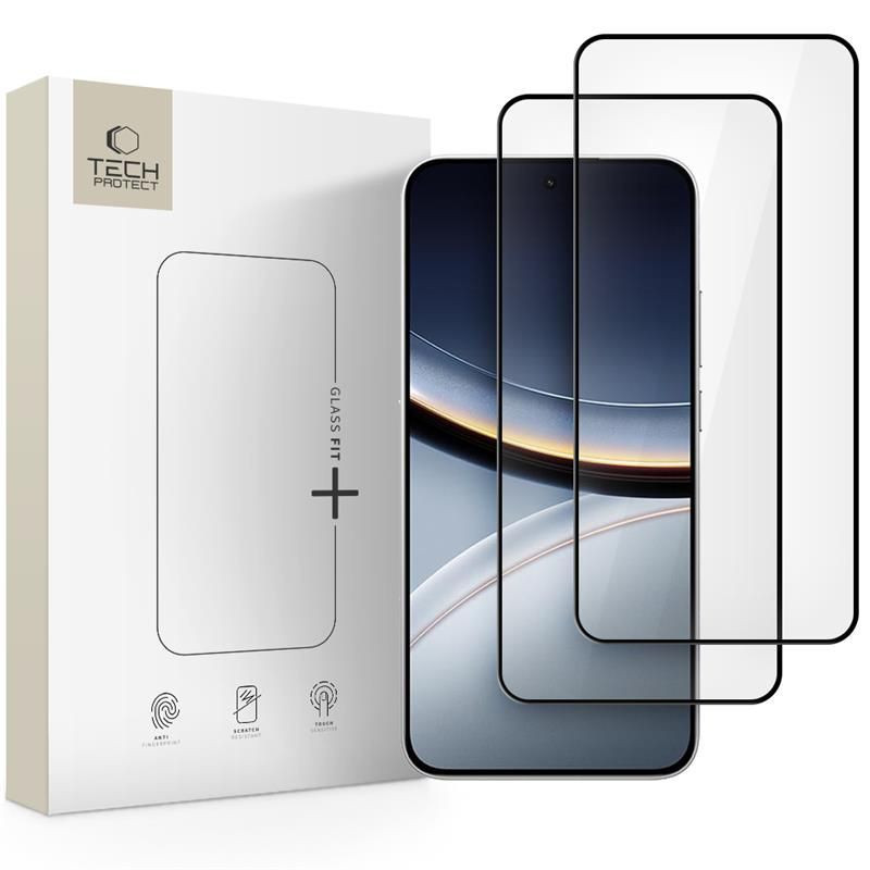 Ochranné sklo Tech-Protect GLASS FIT+ 2-pack pro Xiaomi Poco F7 5G - černé