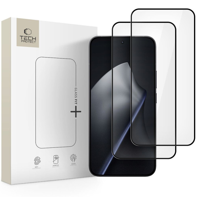 Ochranné sklo Tech-Protect GLASS FIT+ 2-pack pro Xiaomi 15T / 15T Pro - black