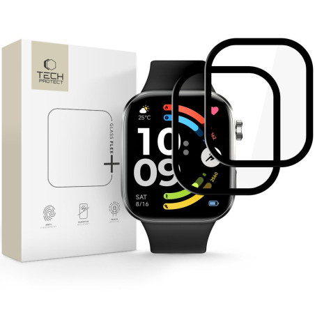 Ochranné sklo Tech-Protect GLASS FLEX+ 2-pack pro Redmi Watch 6 čern