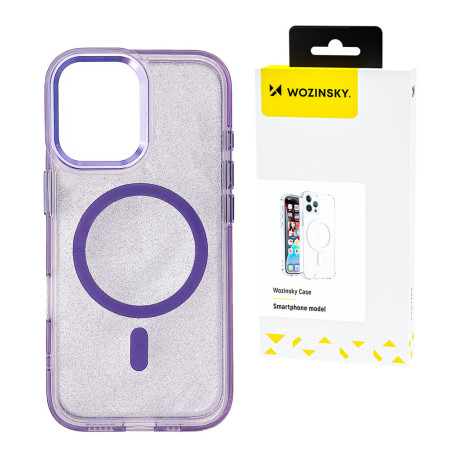 Kryt Wozinsky Glitter Case MagSafe Samsung S25+ fialová