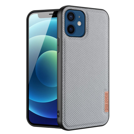 DUX DUCIS Fino Series Odolný kryt s textilními zády pro iPhone 12 Mini, šedý