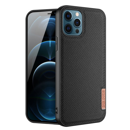 DUX DUCIS Fino Series Odolný kryt s textilními zády pro iPhone 12/12 Pro, černý
