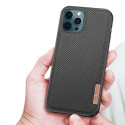 DUX DUCIS Fino Series Odolný kryt s textilními zády pro iPhone 12/12 Pro, černý