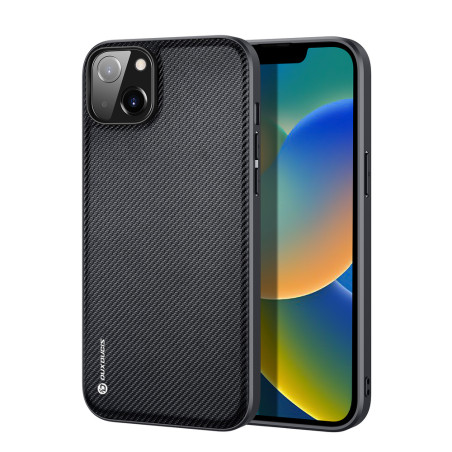 DUX DUCIS Fino Series Odolný kryt s textilními zády pro iPhone 14 Plus, černý