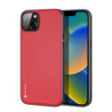 DUX DUCIS Fino Series Odolný kryt s textilními zády pro iPhone 14 Plus, červený
