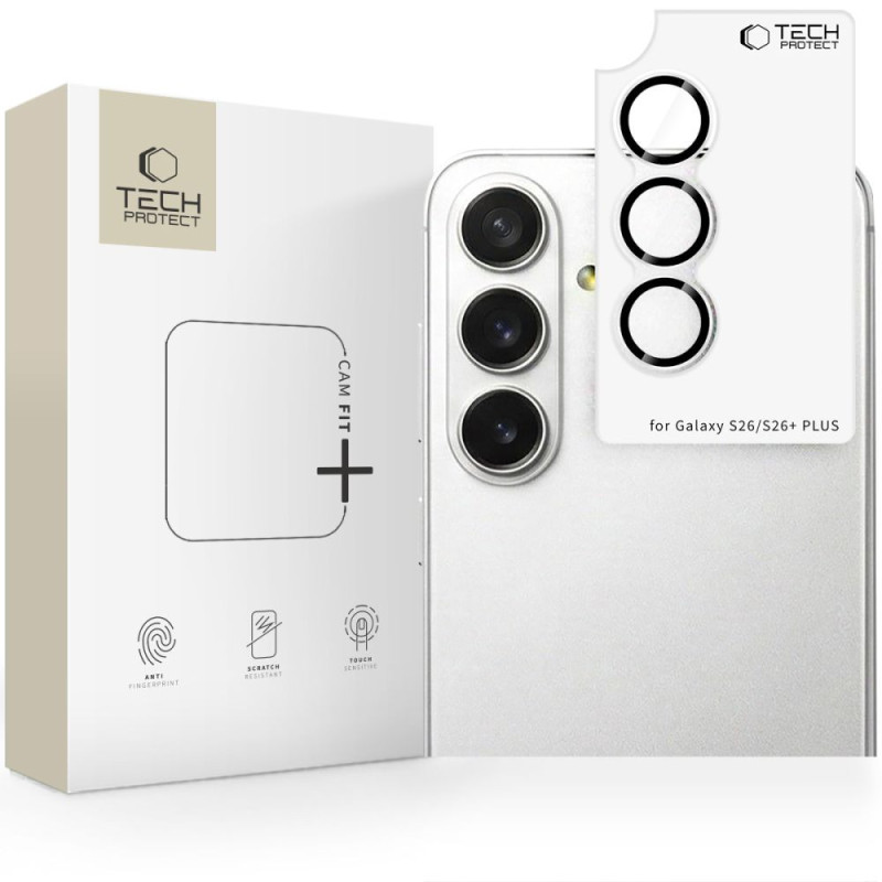 Ochranné sklo Tech-Protect CAMRING FIT+ pro Galaxy S26 / S26+ - transparentní
