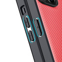 DUX DUCIS Fino Series Odolný kryt s textilními zády pro iPhone 14 Plus, červený