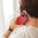 DUX DUCIS Fino Series Odolný kryt s textilními zády pro iPhone 14 Plus, červený