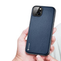DUX DUCIS Fino Series Odolný kryt s textilními zády pro iPhone 14 Plus, tmavě modrý
