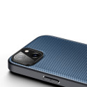 DUX DUCIS Fino Series Odolný kryt s textilními zády pro iPhone 14 Plus, tmavě modrý