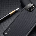 DUX DUCIS Fino Series Odolný kryt s textilními zády pro iPhone 14 Plus, tmavě modrý