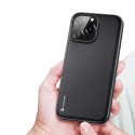 DUX DUCIS Fino Series Odolný kryt s textilními zády pro iPhone 14 Pro Max, černý