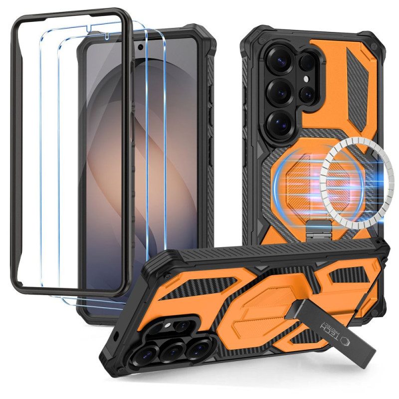 Ochranné sklo Tech-Protect MAGBLAST MAGSAFE + GLASS 2-PACK pro GALAXY S26 ULTRA - black/orange