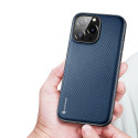 DUX DUCIS Fino Series Odolný kryt s textilními zády pro iPhone 14 Pro Max, tmavě modrý