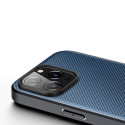 DUX DUCIS Fino Series Odolný kryt s textilními zády pro iPhone 14 Pro Max, tmavě modrý