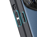 DUX DUCIS Fino Series Odolný kryt s textilními zády pro iPhone 14 Pro Max, tmavě modrý