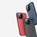 DUX DUCIS Fino Series Odolný kryt s textilními zády pro iPhone 14 Pro Max, tmavě modrý
