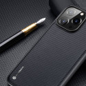 DUX DUCIS Fino Series Odolný kryt s textilními zády pro iPhone 14 Pro Max, tmavě modrý