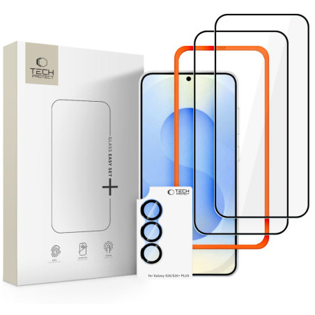 Tech-Protect EASY SET+ 3-Pack ochranné sklo Galaxy S26 - black