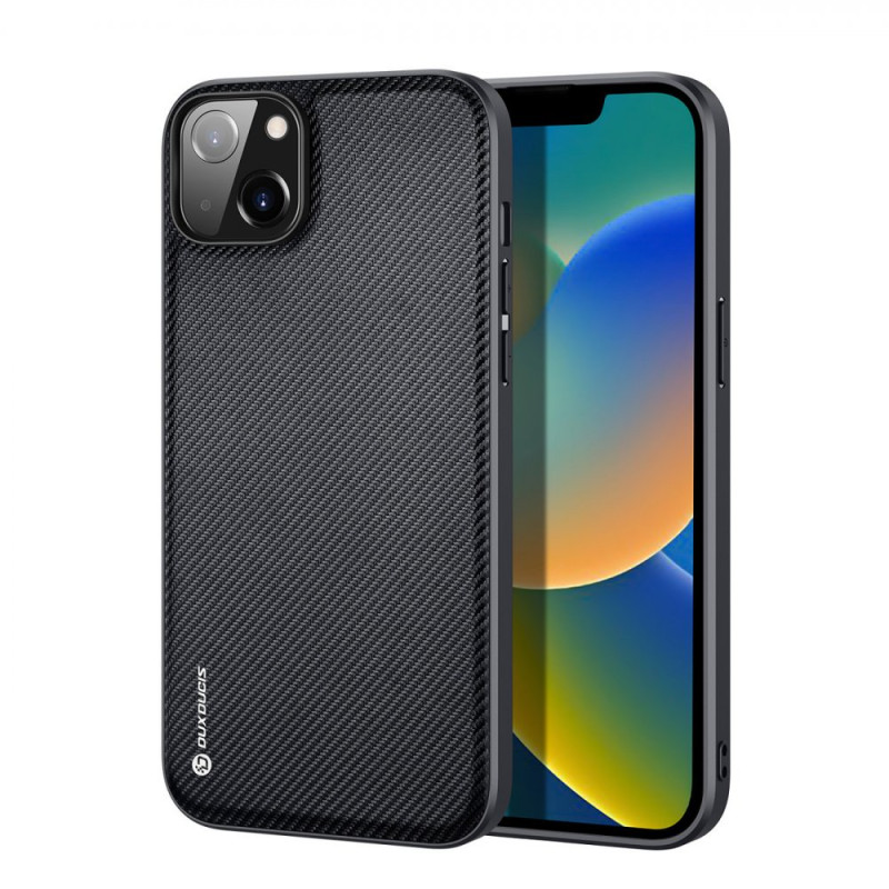 DUX DUCIS Fino Series Odolný kryt s textilními zády pro iPhone 14, černý