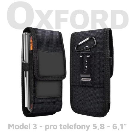 AG PREMIUM Oxford Vertical model 3 - pouzdro na opasek pro iPhone X/11/12/13/14 a další, černé