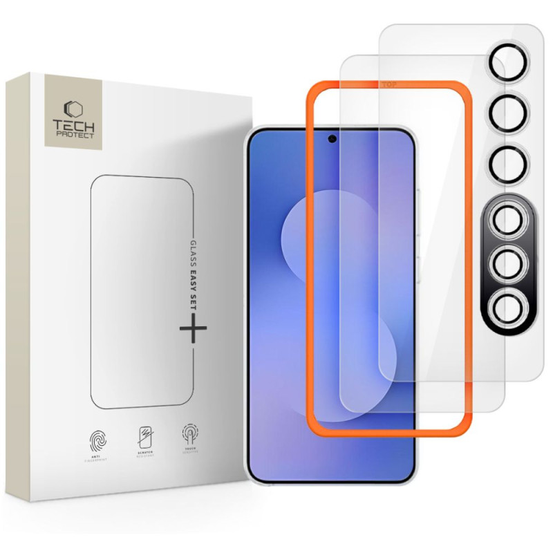 Ochranné sklo Tech-Protect Easy Set+ 3-pack pro Galaxy S25 FE - transparent