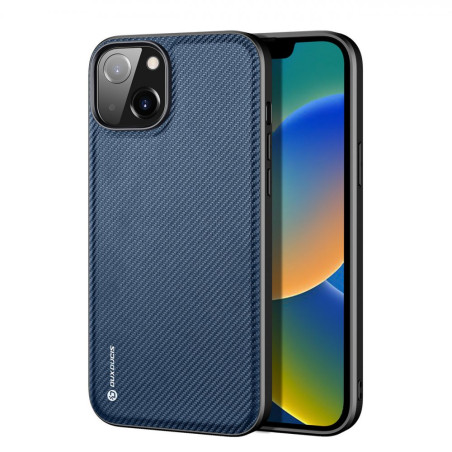 DUX DUCIS Fino Series Odolný kryt s textilními zády pro iPhone 14, tmavě modrý