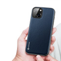 DUX DUCIS Fino Series Odolný kryt s textilními zády pro iPhone 14, tmavě modrý