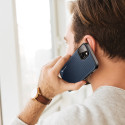 DUX DUCIS Fino Series Odolný kryt s textilními zády pro iPhone 14, tmavě modrý