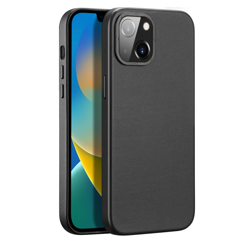 DUX DUCIS Grit Leather Magsafe Kožený kryt pro iPhone 14 Plus, černý
