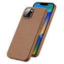 DUX DUCIS Grit Leather Magsafe Kožený kryt pro iPhone 14 Plus, hnědý