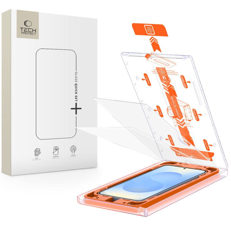 Ochranné sklo Tech-Protect Quick Set+ pro Samsung Galaxy S25 - transparentní