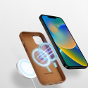 DUX DUCIS Grit Leather Magsafe Kožený kryt pro iPhone 14 Plus, hnědý