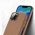 DUX DUCIS Grit Leather Magsafe Kožený kryt pro iPhone 14 Plus, hnědý