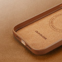DUX DUCIS Grit Leather Magsafe Kožený kryt pro iPhone 14 Plus, hnědý