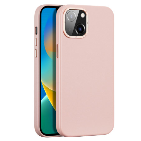 DUX DUCIS Grit Leather Magsafe Kožený kryt pro iPhone 14 Plus, růžový