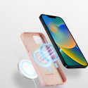 DUX DUCIS Grit Leather Magsafe Kožený kryt pro iPhone 14 Plus, růžový