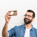 DUX DUCIS Grit Leather Magsafe Kožený kryt pro iPhone 14 Pro Max, hnědý